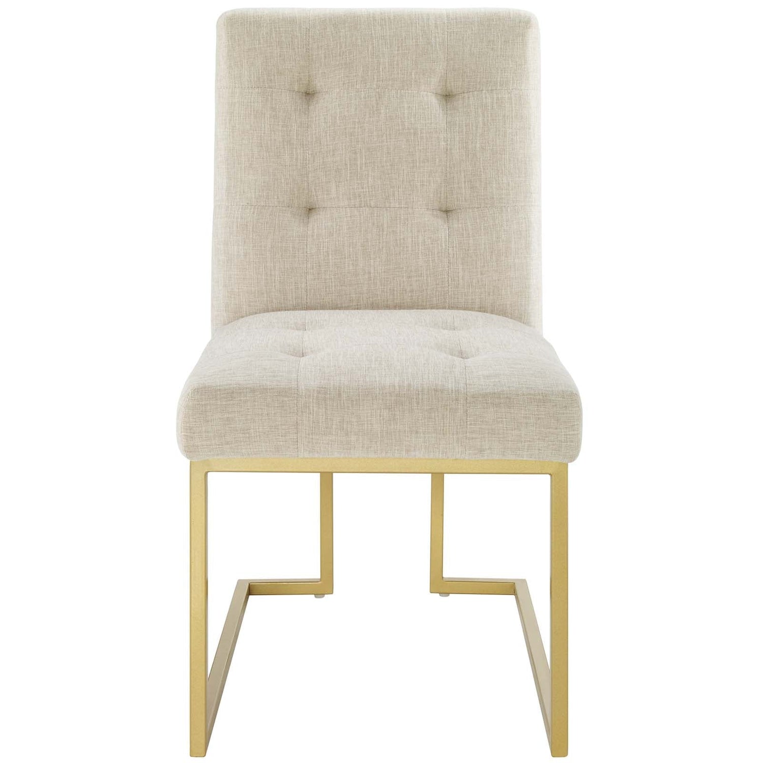 Privy Gold Stainless Steel Upholstered Fabric Dining Accent Chair By HouseBean