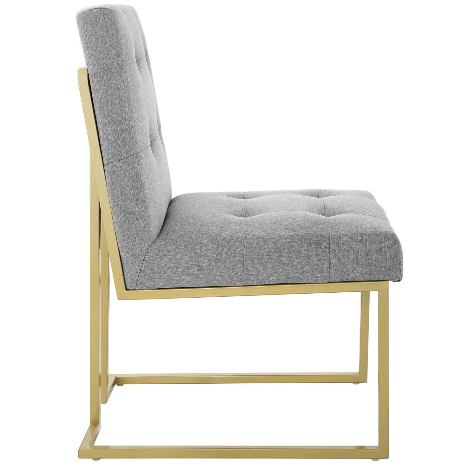 Privy Gold Stainless Steel Upholstered Fabric Dining Accent Chair By HouseBean