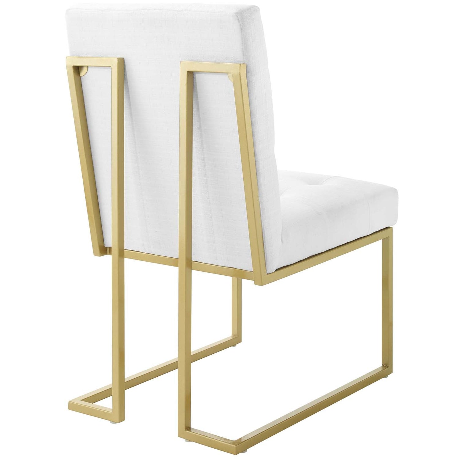 Privy Gold Stainless Steel Upholstered Fabric Dining Accent Chair By HouseBean