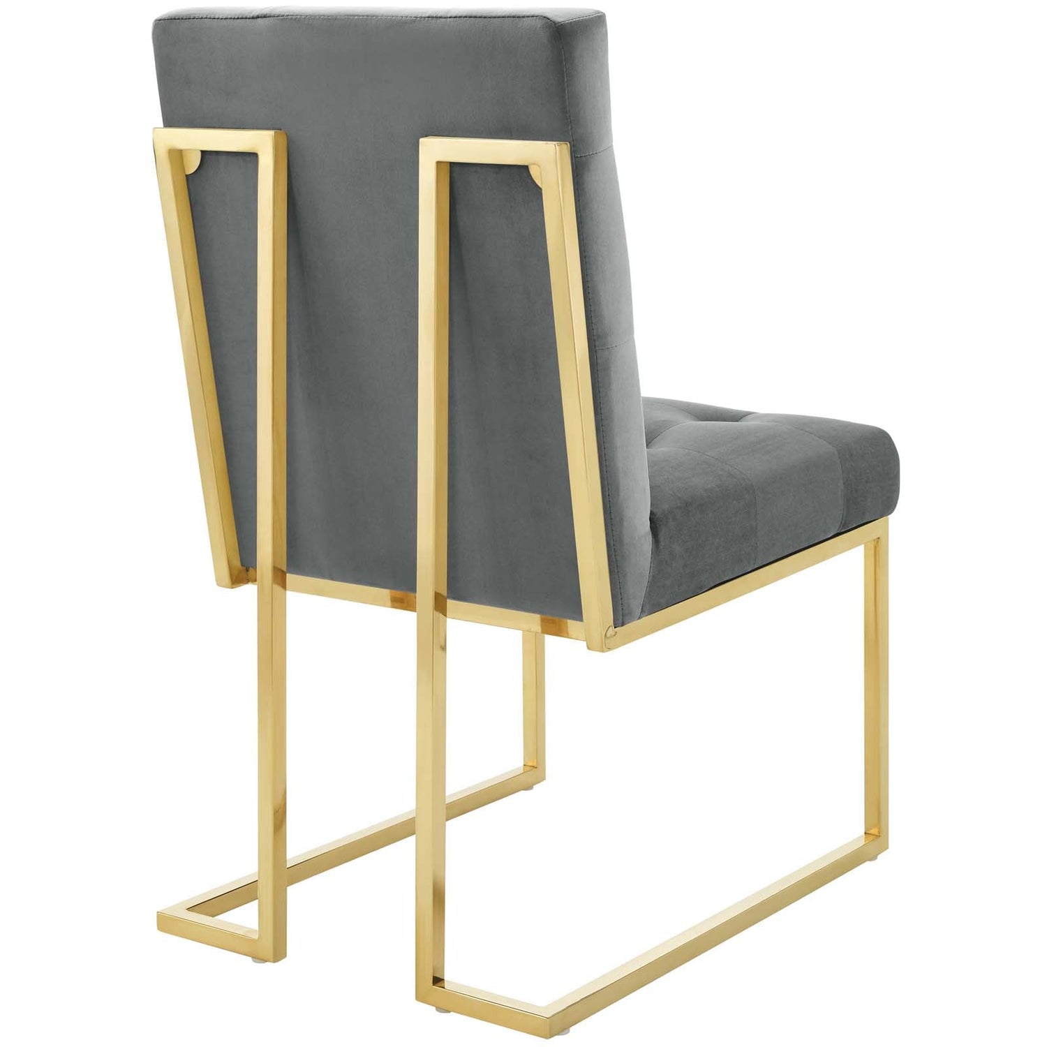 Privy Gold Stainless Steel Performance Velvet Dining Chair By HouseBean