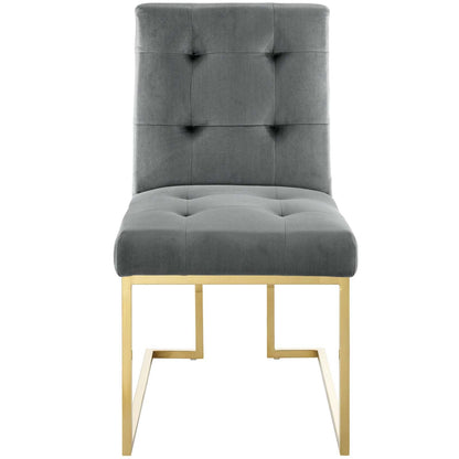 Privy Gold Stainless Steel Performance Velvet Dining Chair By HouseBean