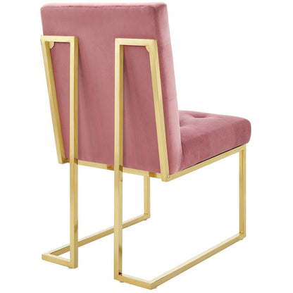 Privy Gold Stainless Steel Performance Velvet Dining Chair By HouseBean