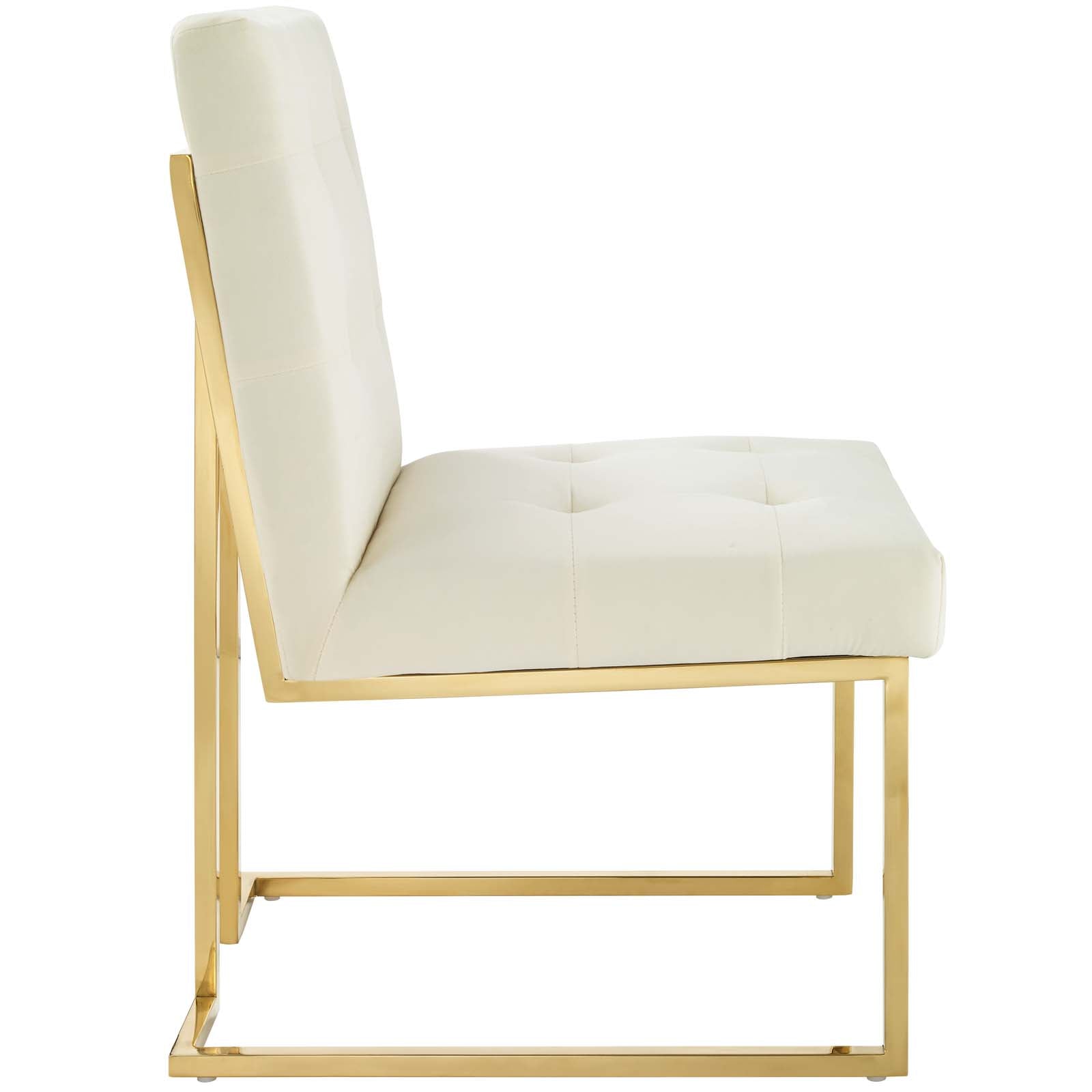 Privy Gold Stainless Steel Performance Velvet Dining Chair By HouseBean