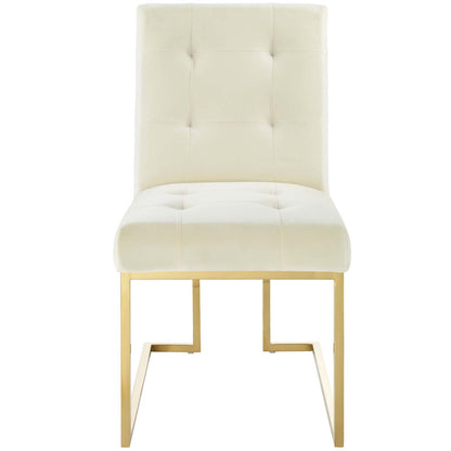 Privy Gold Stainless Steel Performance Velvet Dining Chair By HouseBean