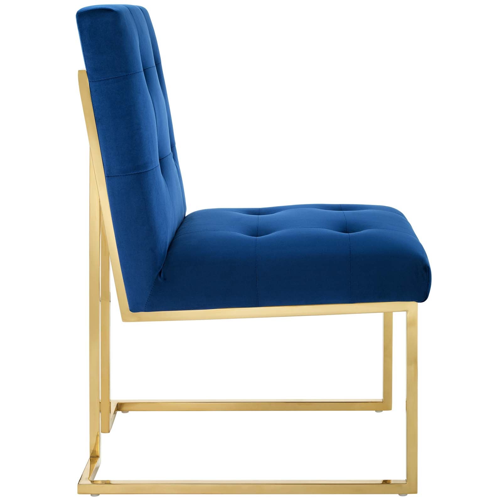 Privy Gold Stainless Steel Performance Velvet Dining Chair By HouseBean