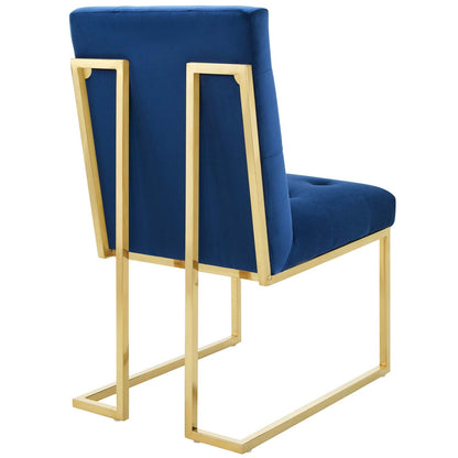 Privy Gold Stainless Steel Performance Velvet Dining Chair By HouseBean