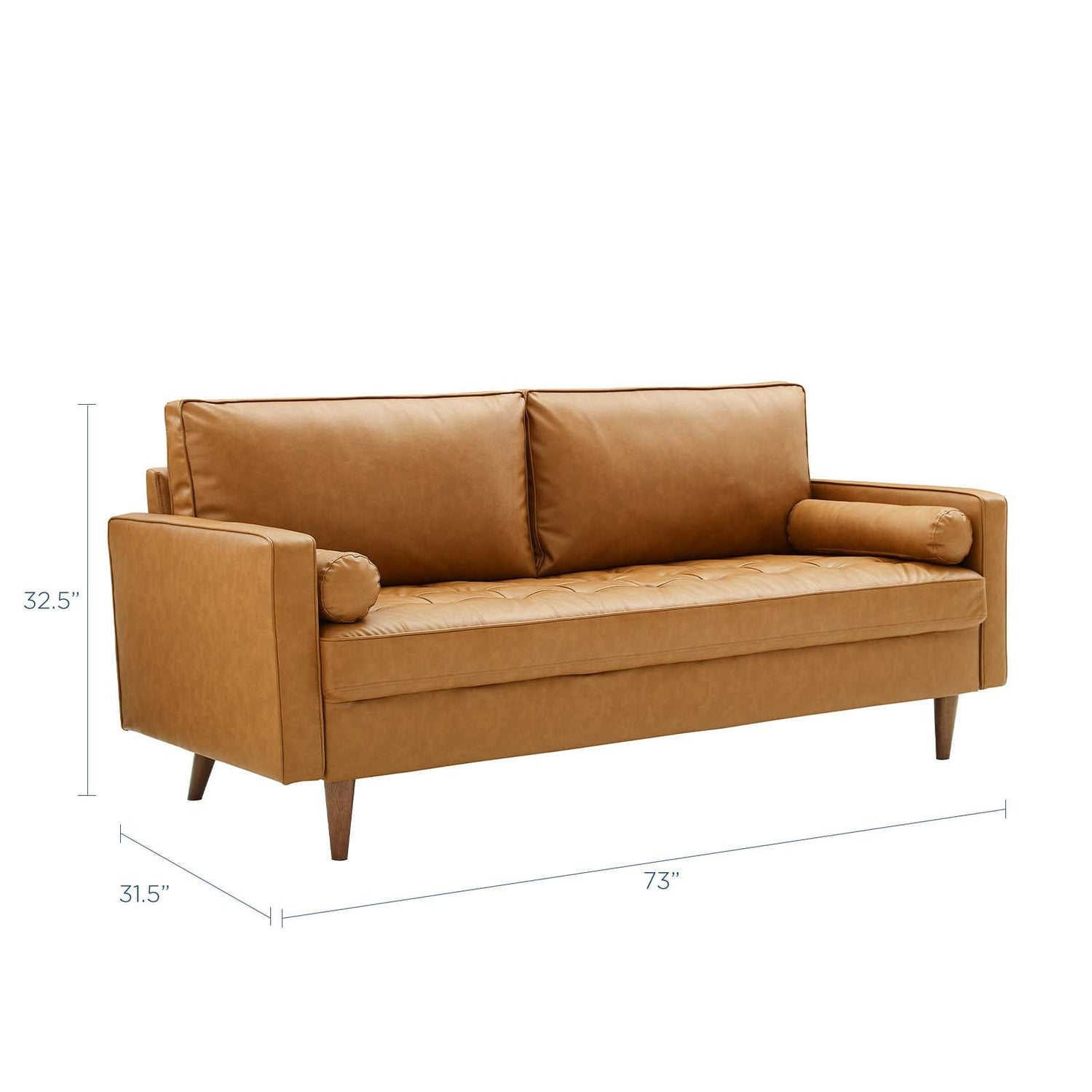 Valour Upholstered Faux Leather Sofa By HouseBean