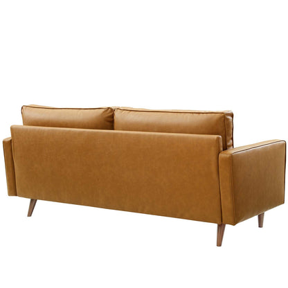 Valour Upholstered Faux Leather Sofa By HouseBean