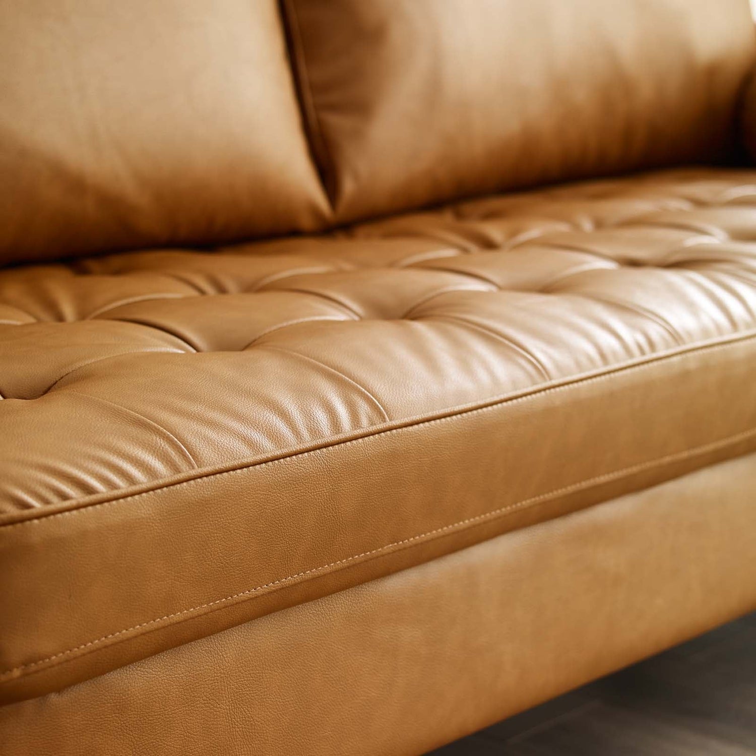 Valour Upholstered Faux Leather Sofa By HouseBean