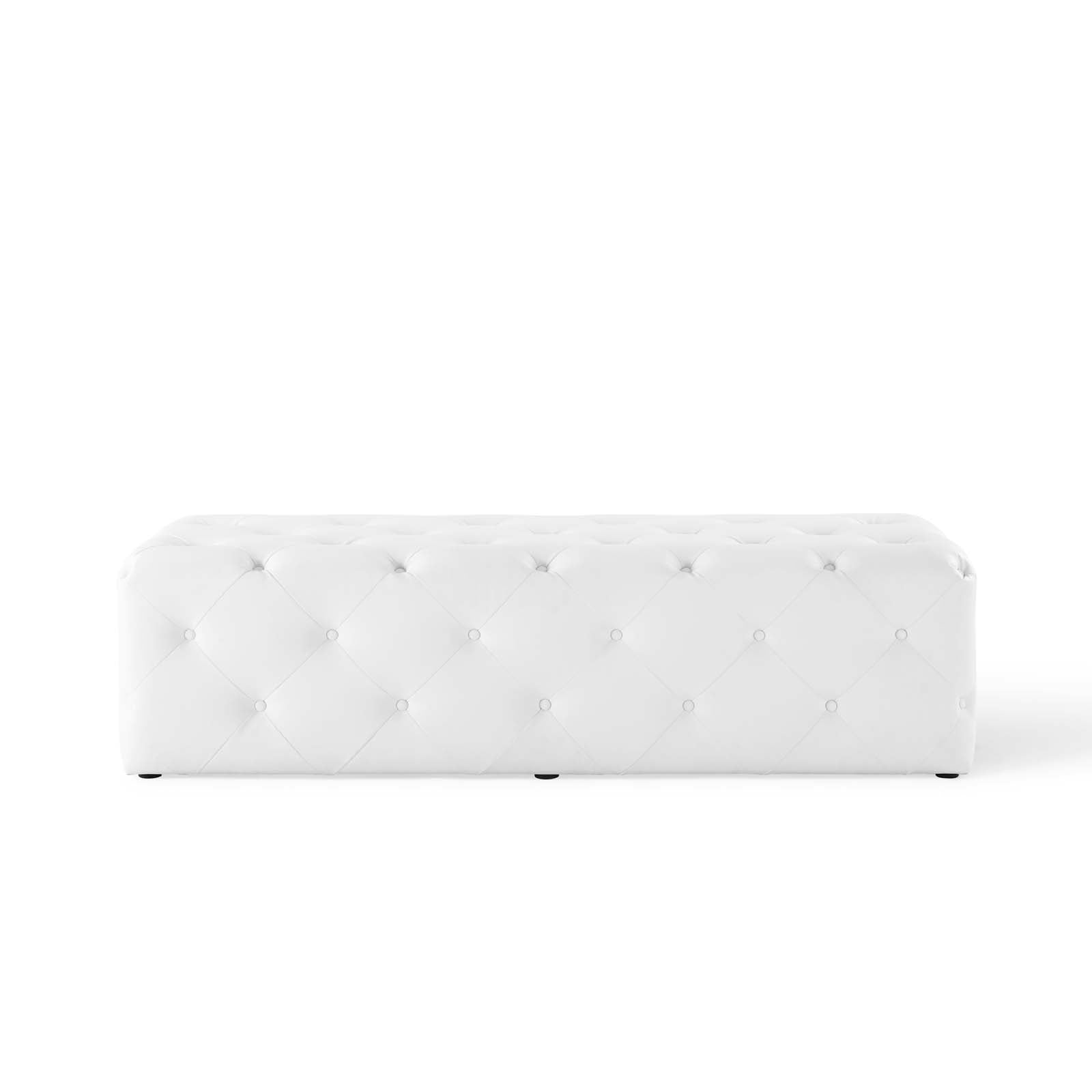 Amour 60&quot; Tufted Button Entryway Faux Leather Bench By HouseBean