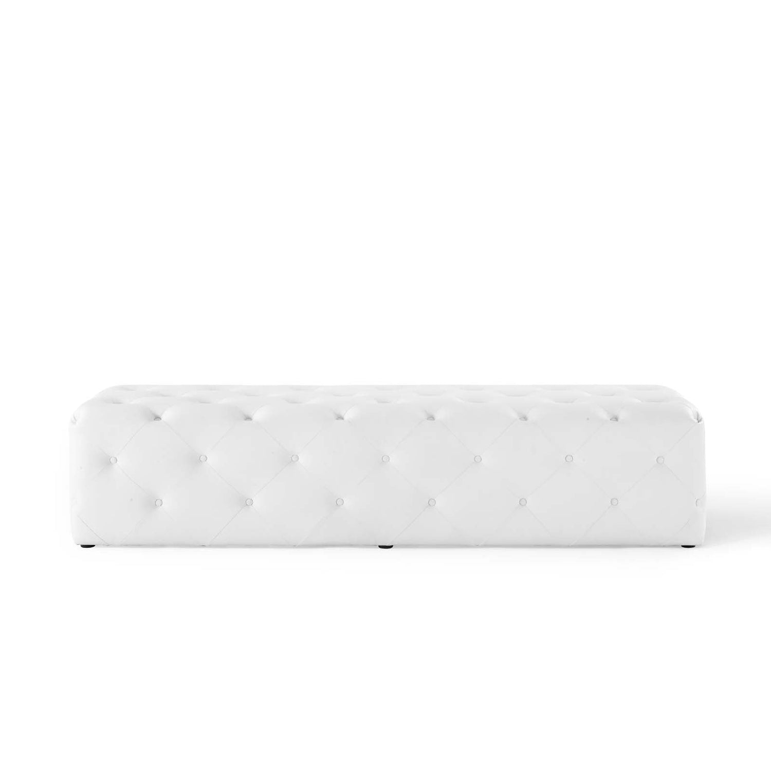 Amour 72&quot; Tufted Button Entryway Faux Leather Bench By HouseBean