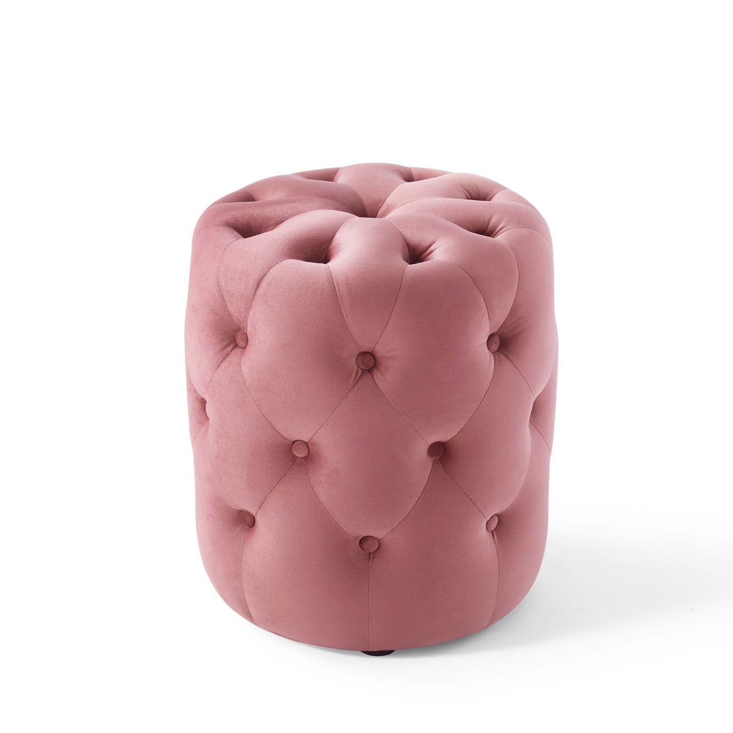 Amour Tufted Button Round Performance Velvet Ottoman By HouseBean