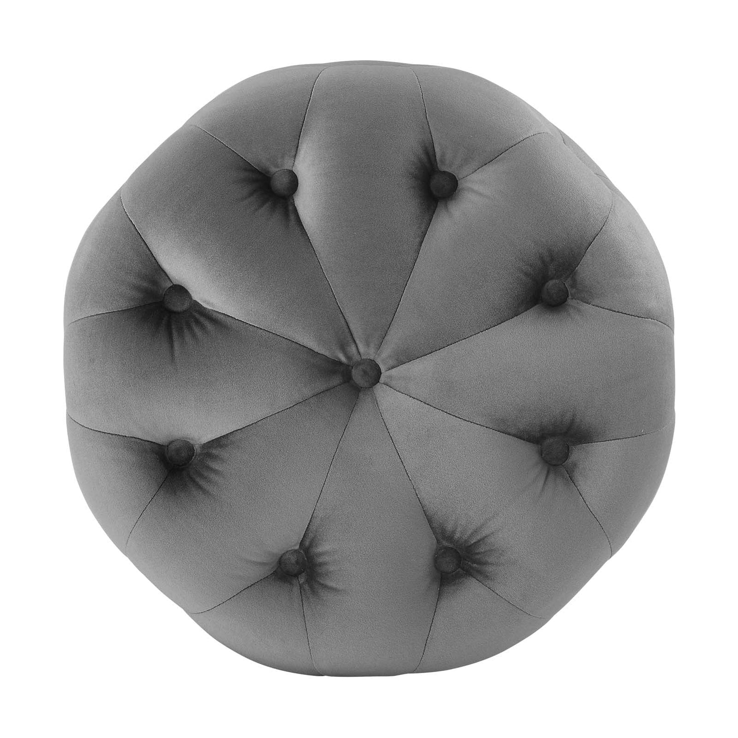 Amour Tufted Button Round Performance Velvet Ottoman By HouseBean