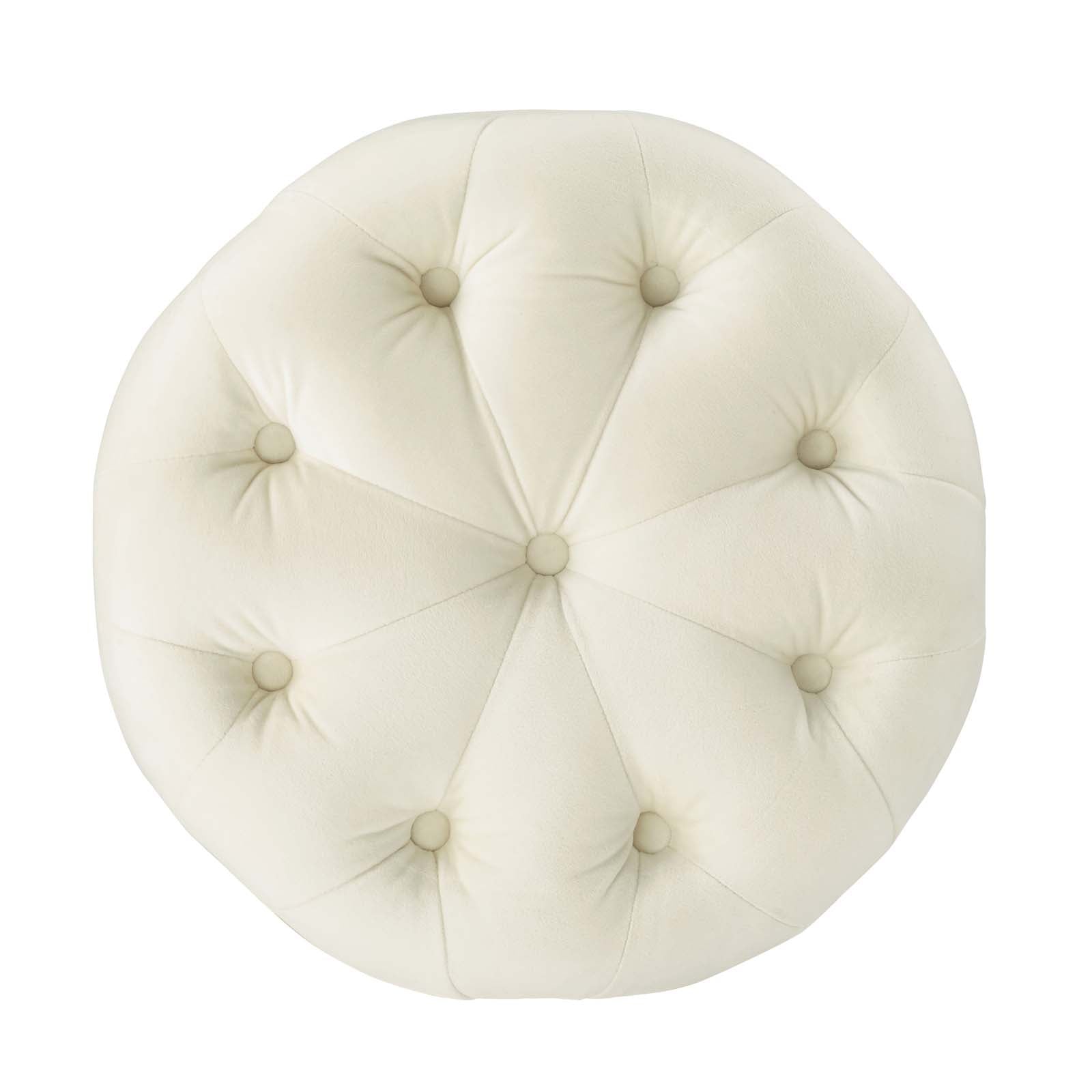 Amour Tufted Button Round Performance Velvet Ottoman By HouseBean