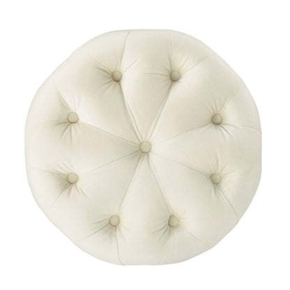 Amour Tufted Button Round Performance Velvet Ottoman By HouseBean