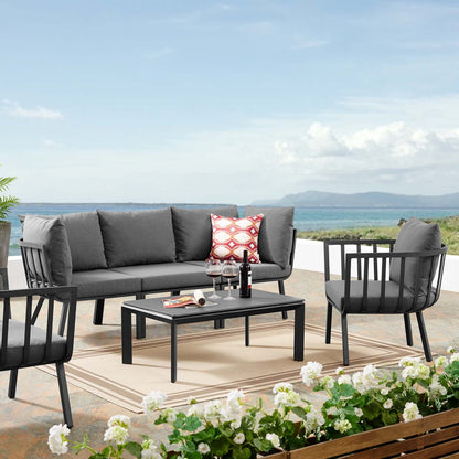 Riverside 5 Piece Outdoor Patio Aluminum Set by Modway