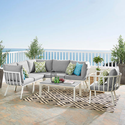 Riverside 7 Piece Outdoor Patio Aluminum Set by Modway