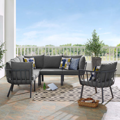 Riverside 6 Piece Outdoor Patio Aluminum Set by Modway