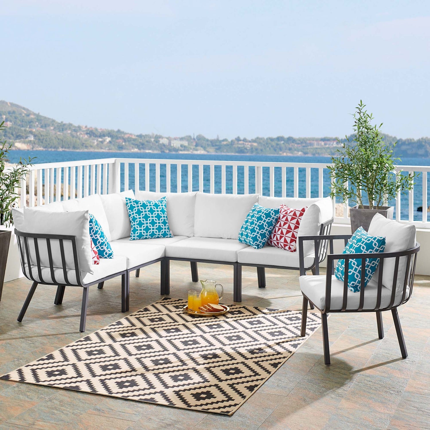 Riverside 6 Piece Outdoor Patio Aluminum Set by Modway