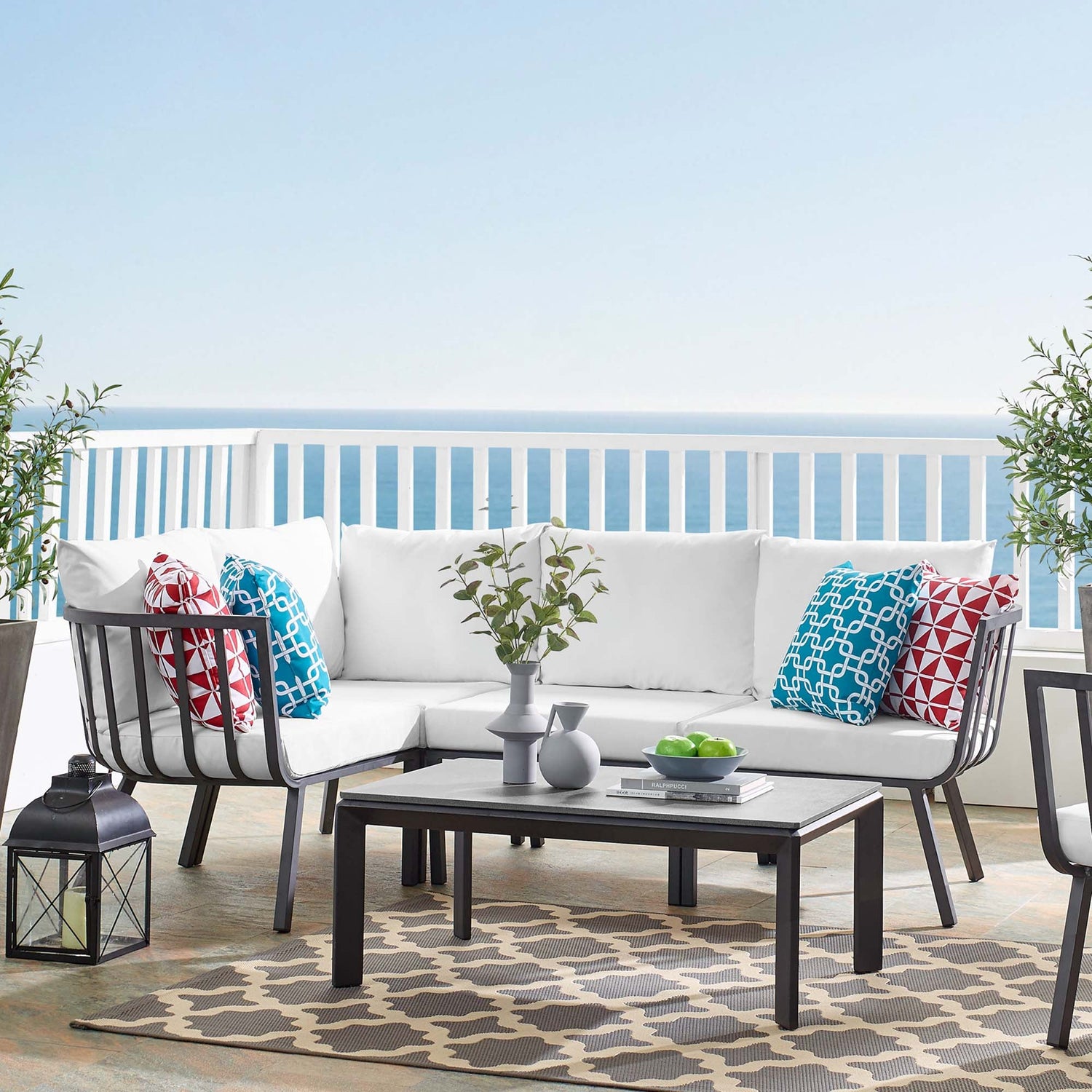 Riverside 5 Piece Outdoor Patio Aluminum Set by Modway