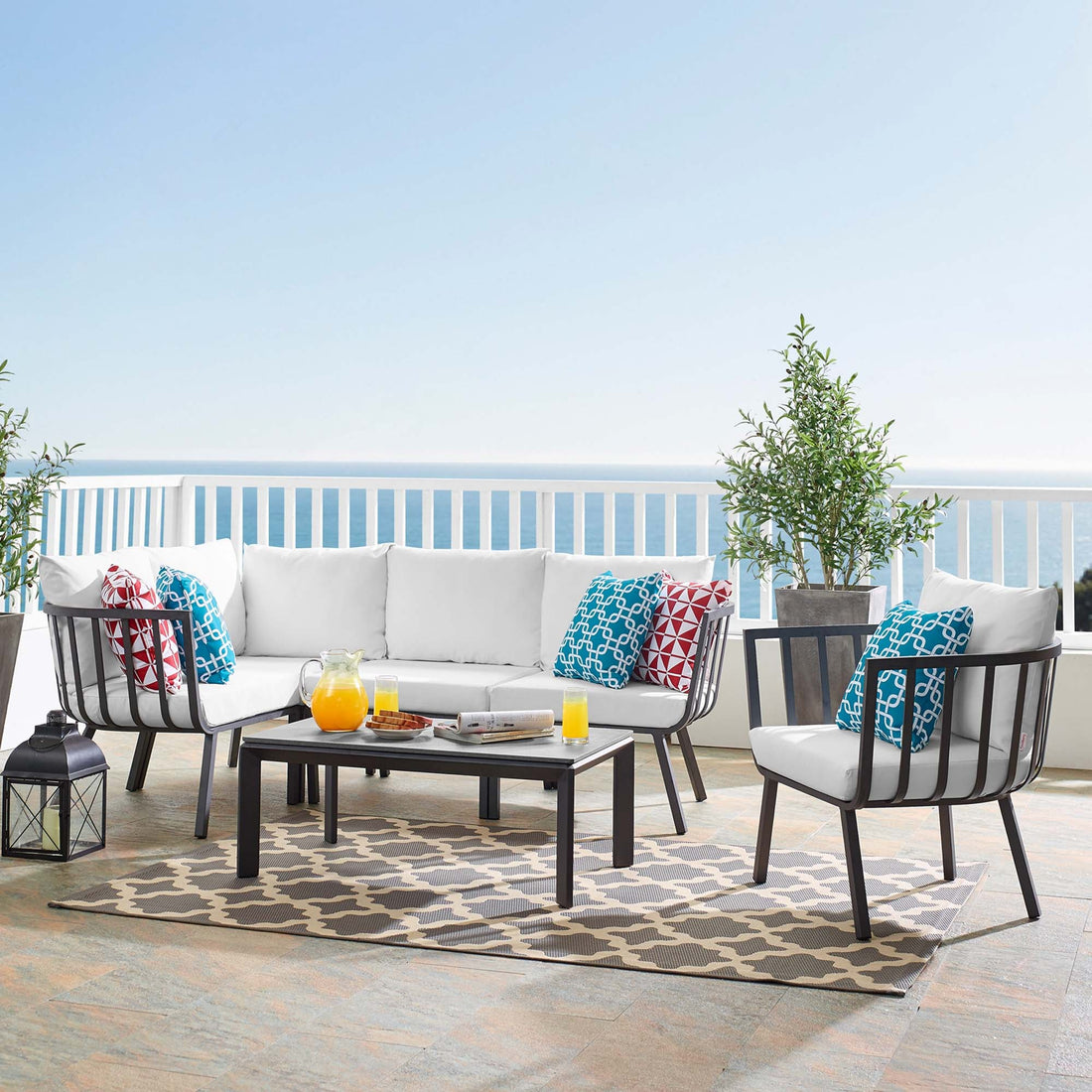 Riverside 6 Piece Outdoor Patio Aluminum Set by Modway