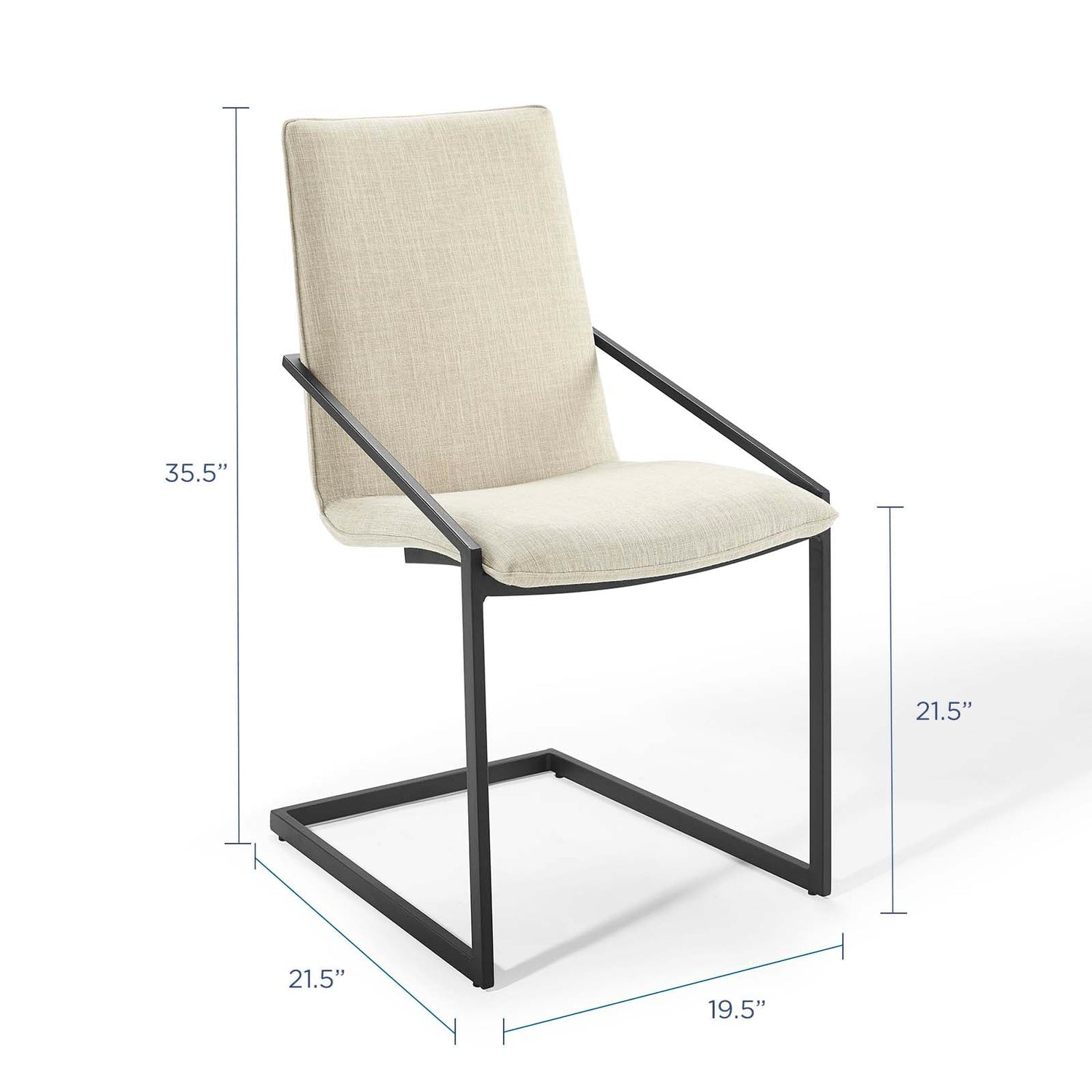 Pitch Dining Armchair Upholstered Fabric Set of 2 by Modway
