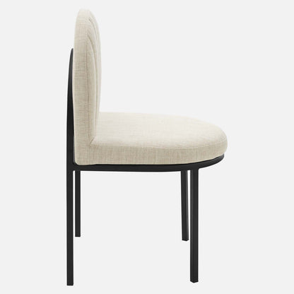 Isla Channel Tufted Upholstered Fabric Dining Side Chair By HouseBean