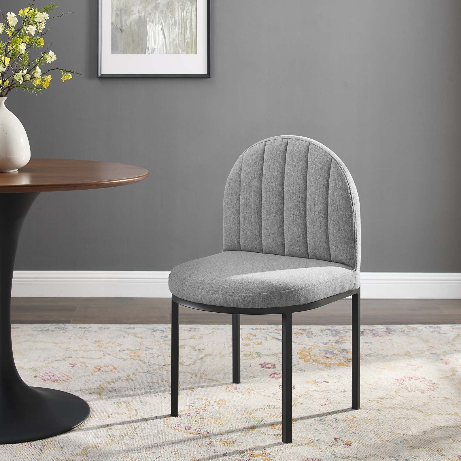 Isla Channel Tufted Upholstered Fabric Dining Side Chair By HouseBean