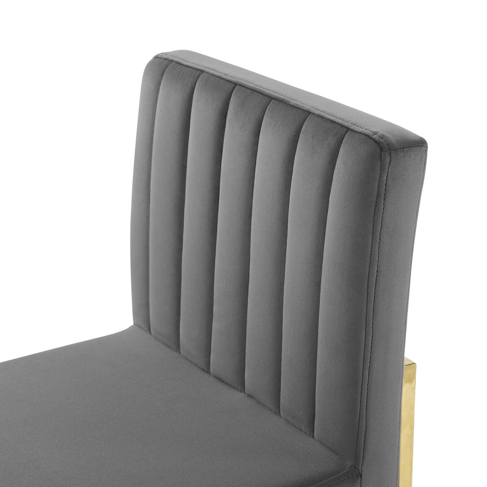 Carriage Channel Tufted Sled Base Performance Velvet Dining Chair By HouseBean