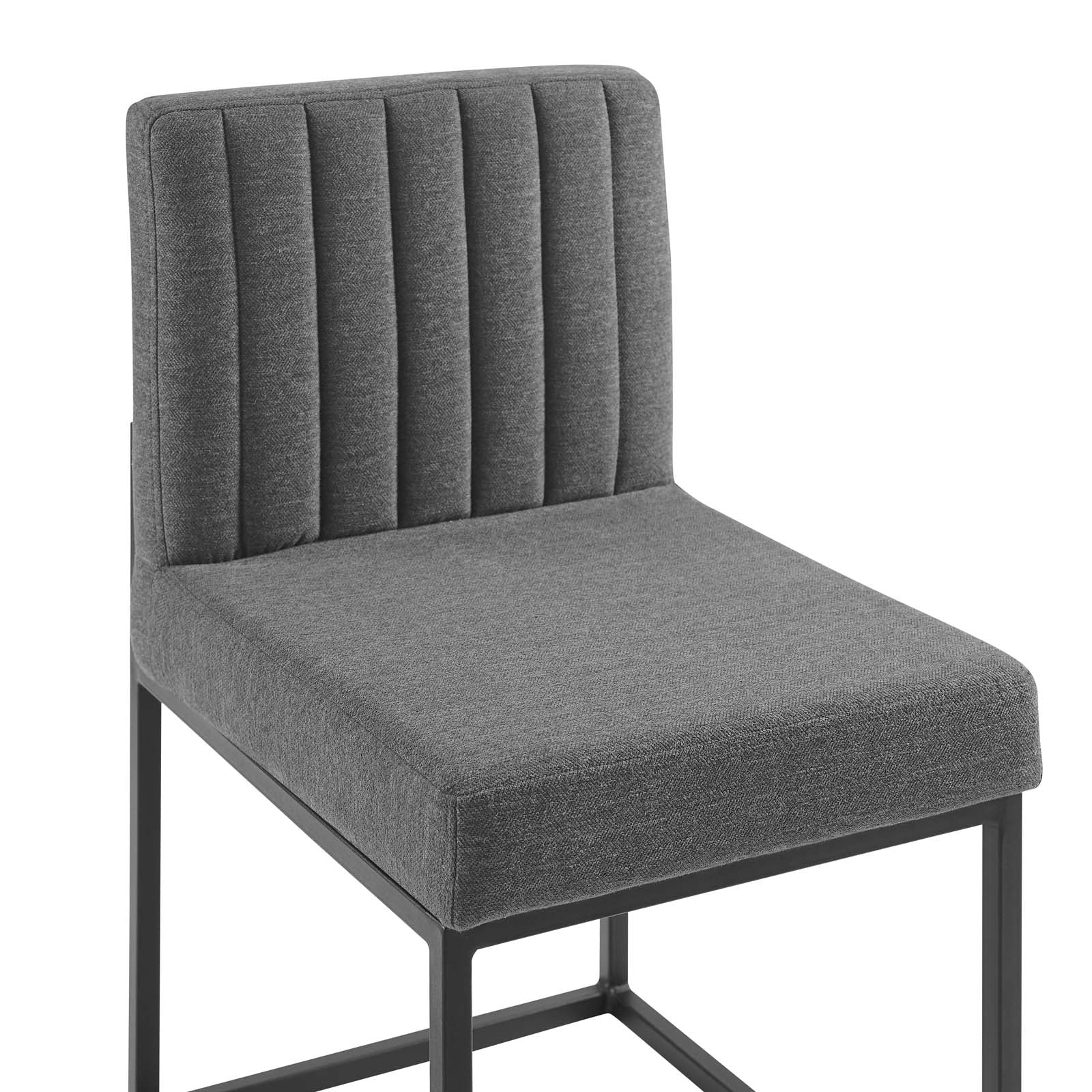 Carriage Channel Tufted Sled Base Upholstered Fabric Dining Chair By HouseBean