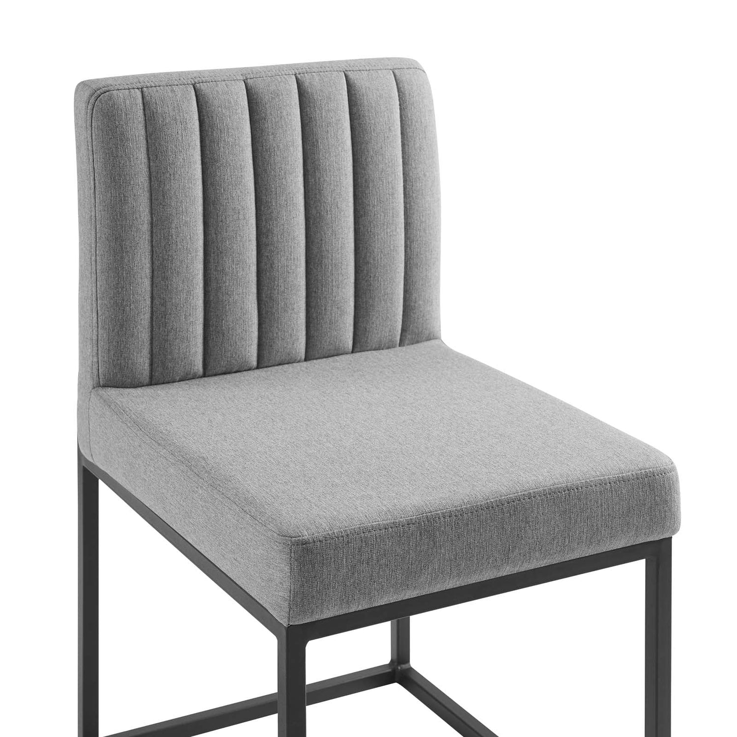 Carriage Channel Tufted Sled Base Upholstered Fabric Dining Chair By HouseBean