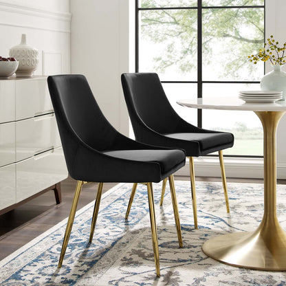 Viscount Performance Velvet Dining Chairs - Set of 2 by Modway
