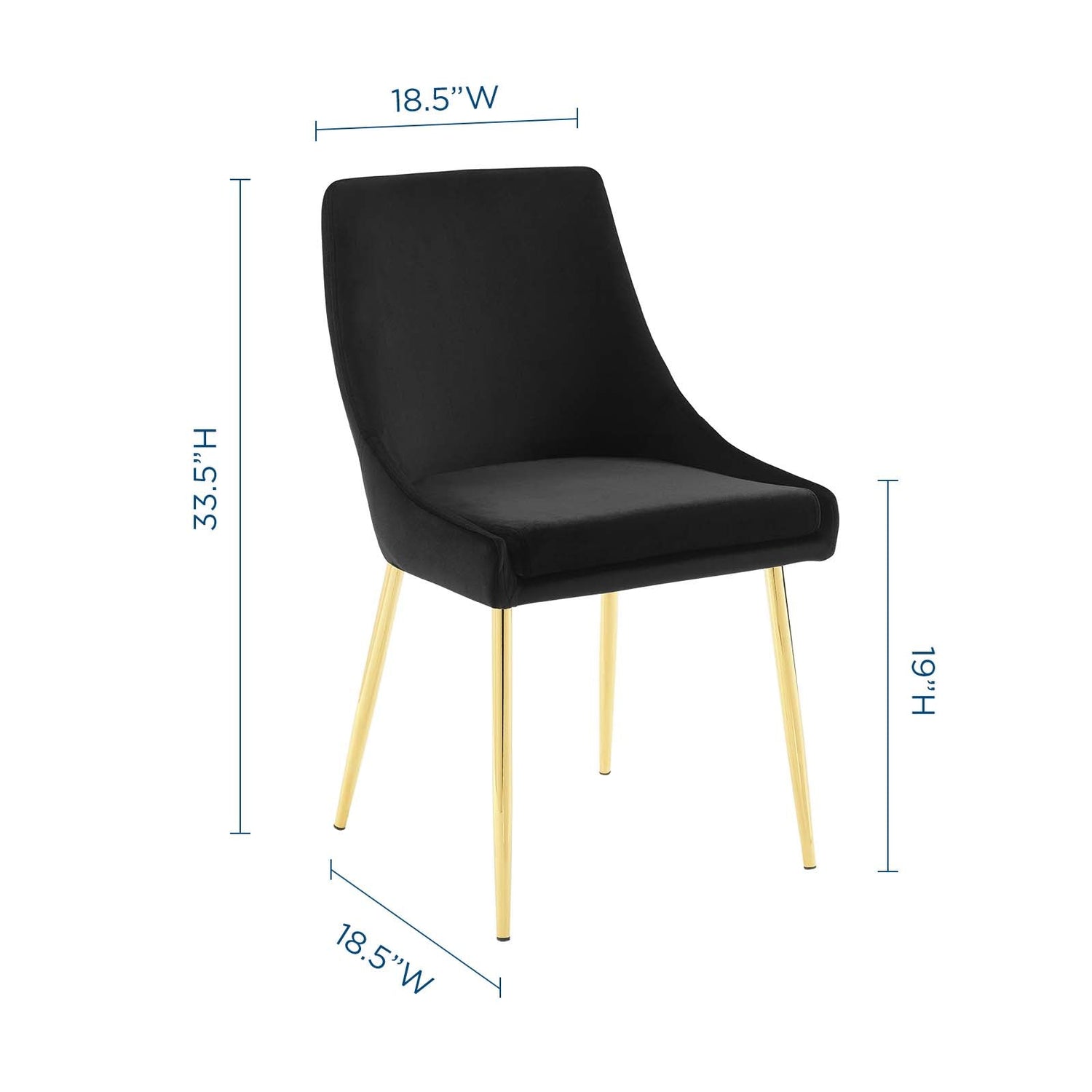 Viscount Performance Velvet Dining Chairs - Set of 2 by Modway