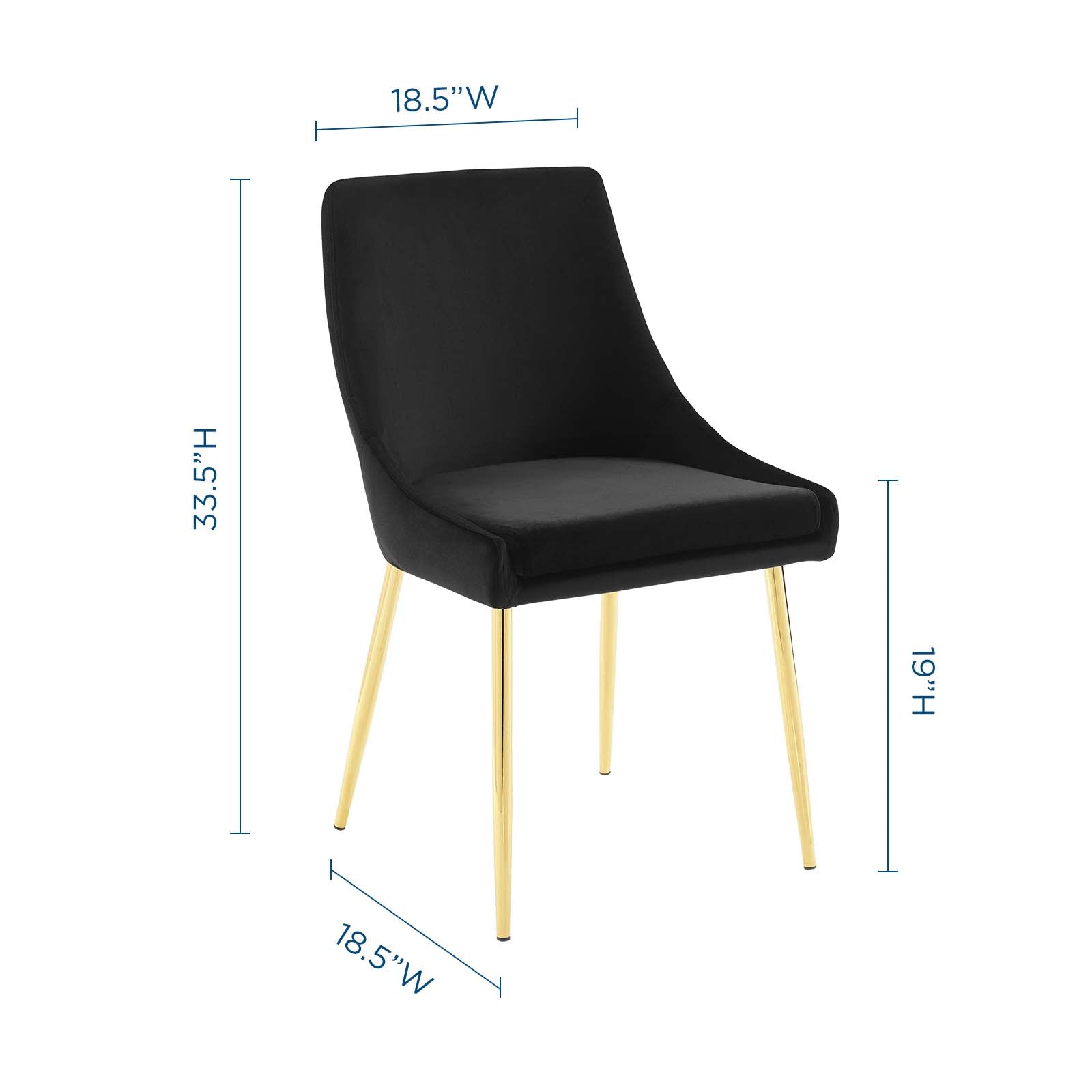 Viscount Performance Velvet Dining Chairs - Set of 2 by Modway