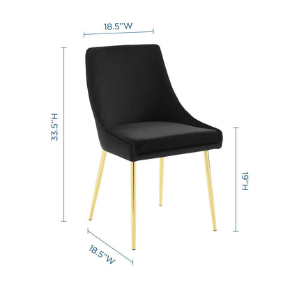 Viscount Performance Velvet Dining Chairs - Set of 2 by Modway