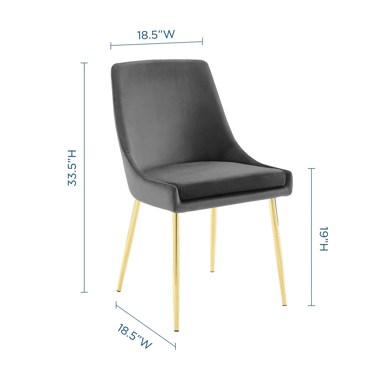 Viscount Performance Velvet Dining Chairs - Set of 2 by Modway