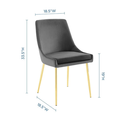 Viscount Performance Velvet Dining Chairs - Set of 2 by Modway