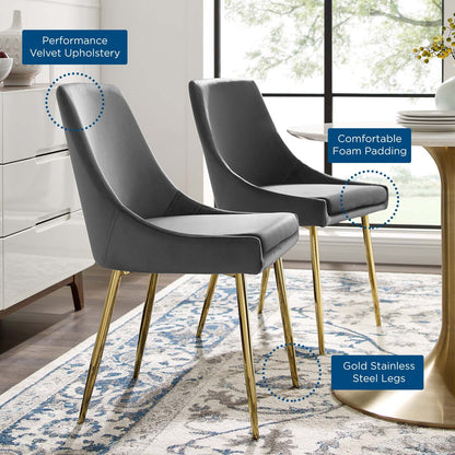Viscount Performance Velvet Dining Chairs - Set of 2 by Modway