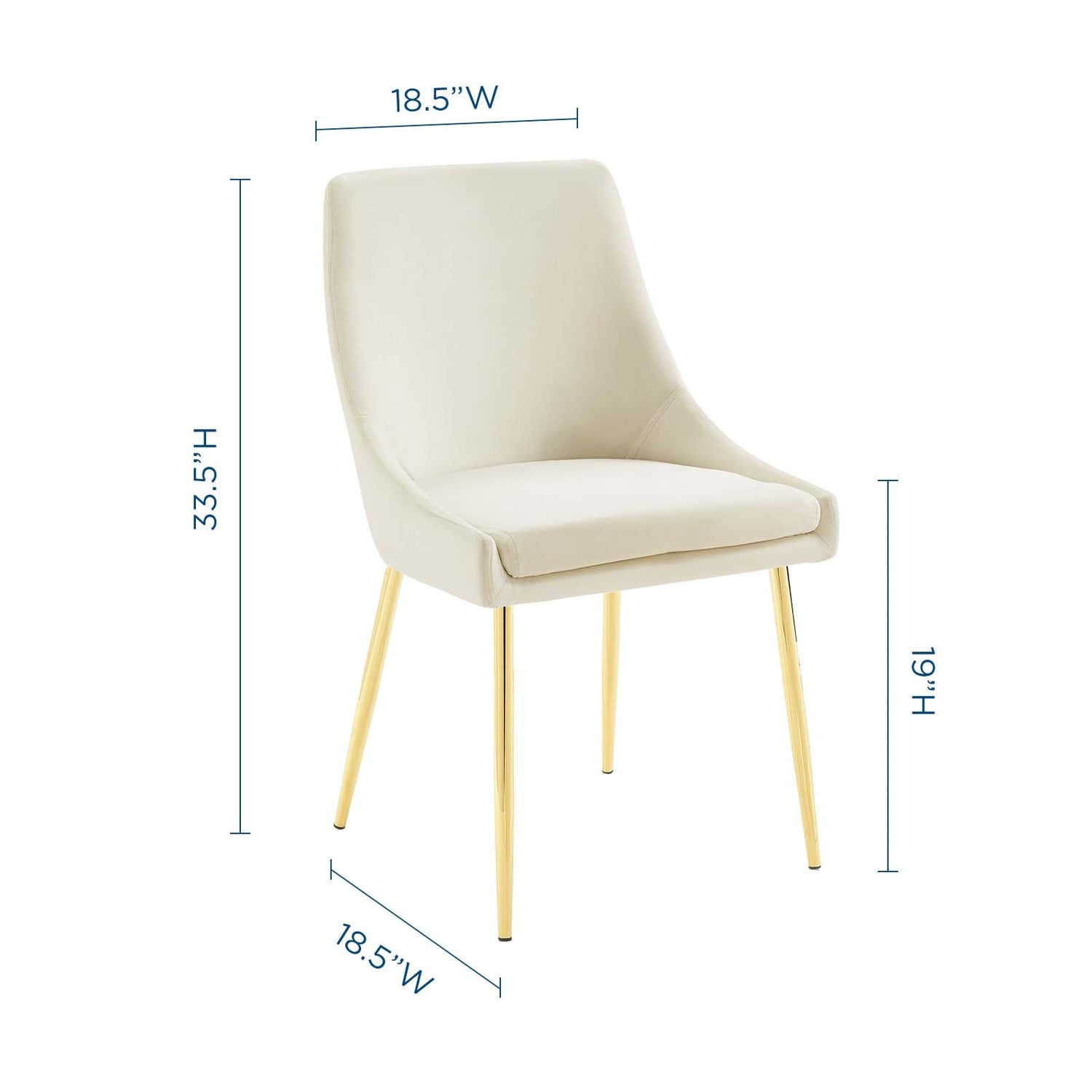 Viscount Performance Velvet Dining Chairs - Set of 2 by Modway