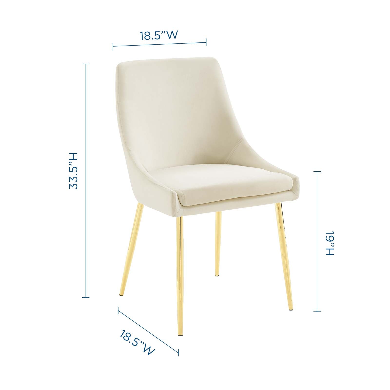 Viscount Performance Velvet Dining Chairs - Set of 2 by Modway