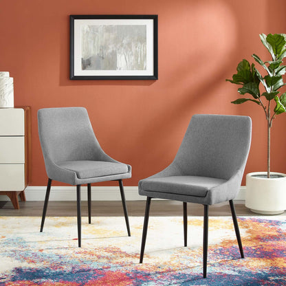 Viscount Upholstered Fabric Dining Chairs Set of 2 by Modway