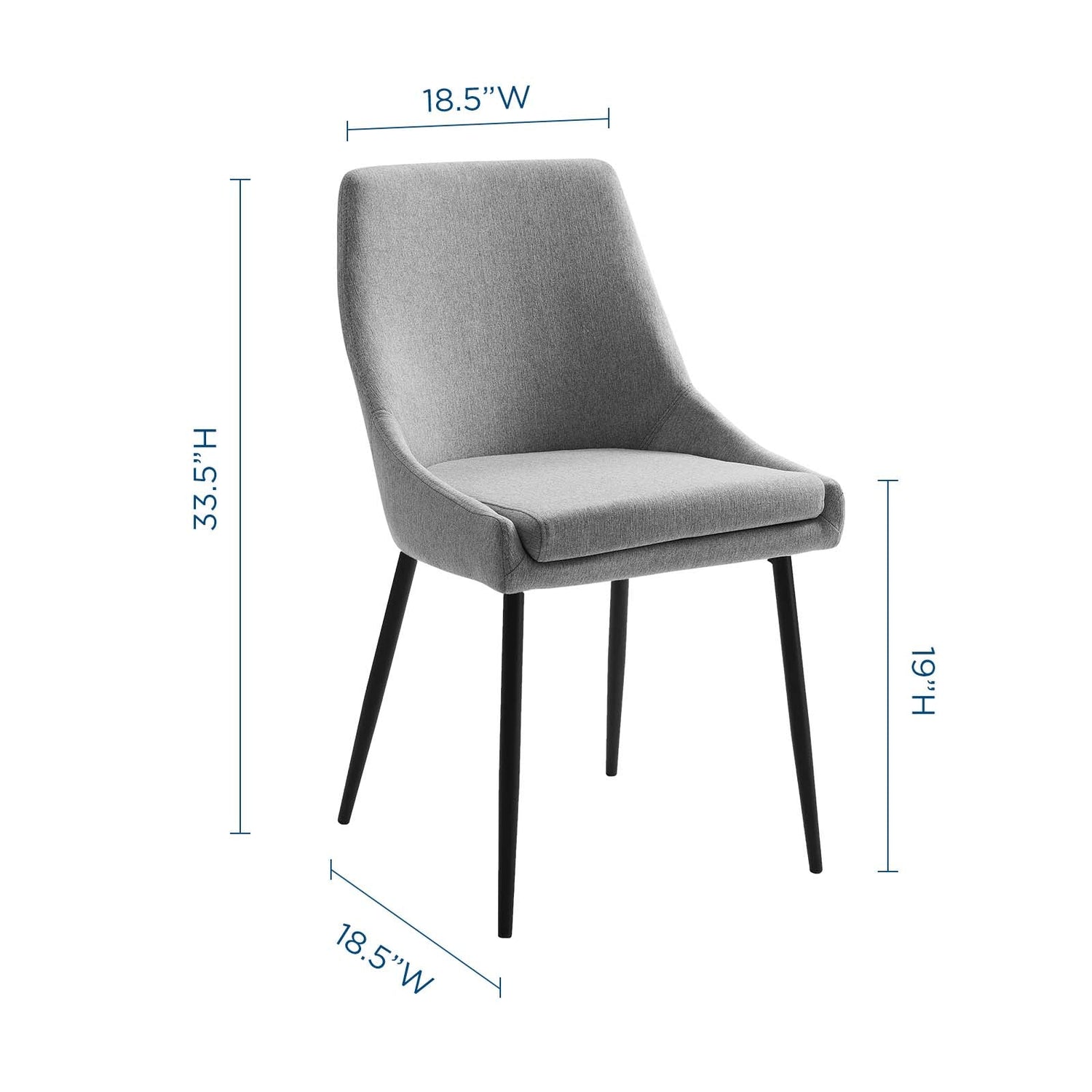 Viscount Upholstered Fabric Dining Chairs Set of 2 by Modway