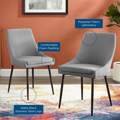 Viscount Upholstered Fabric Dining Chairs Set of 2 by Modway
