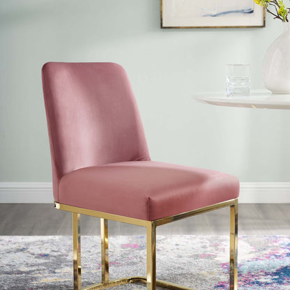 Amplify Sled Base Performance Velvet Dining Side Chair By HouseBean