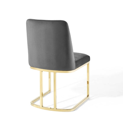 Amplify Sled Base Performance Velvet Dining Side Chair By HouseBean