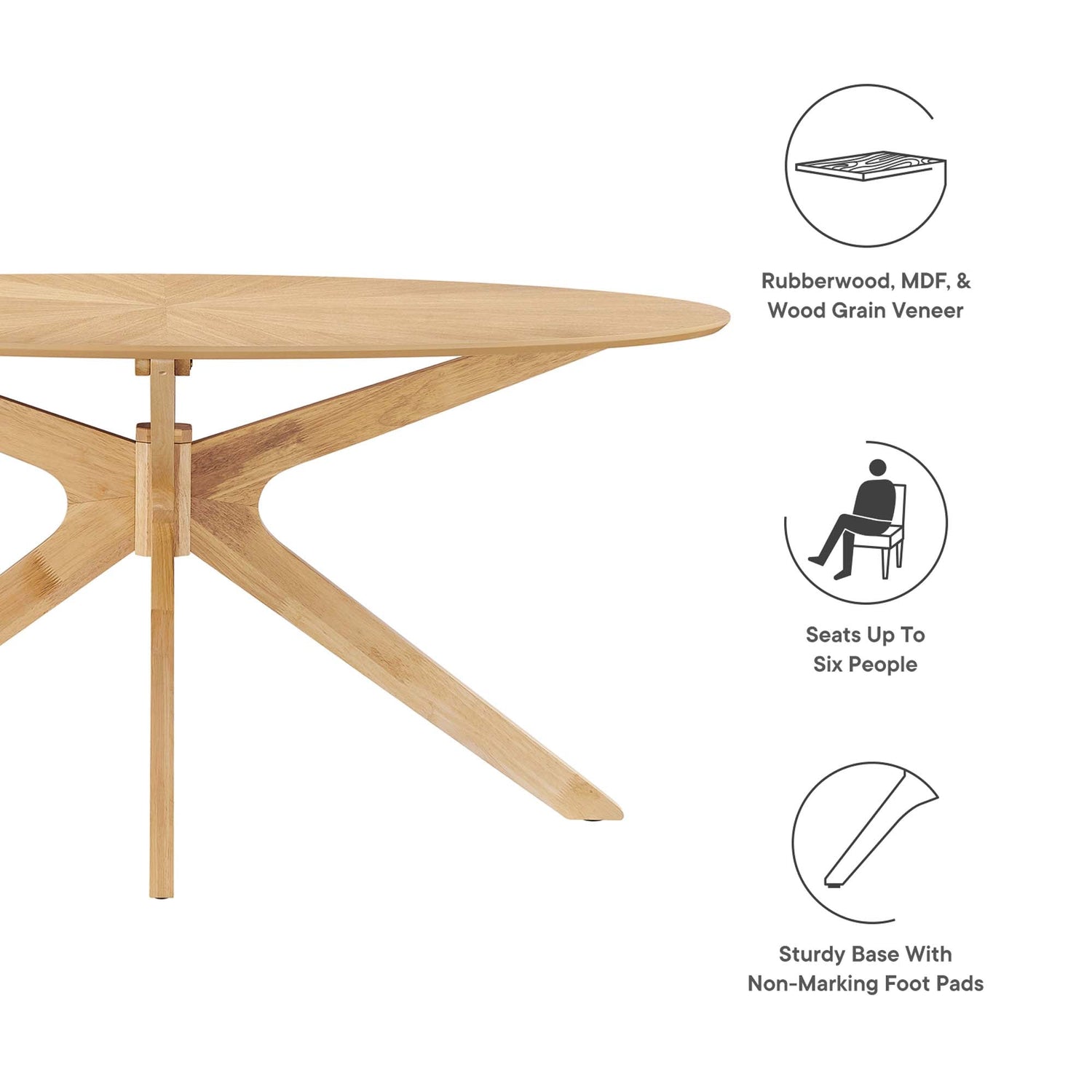 Crossroads Wood Dining Table by Modway