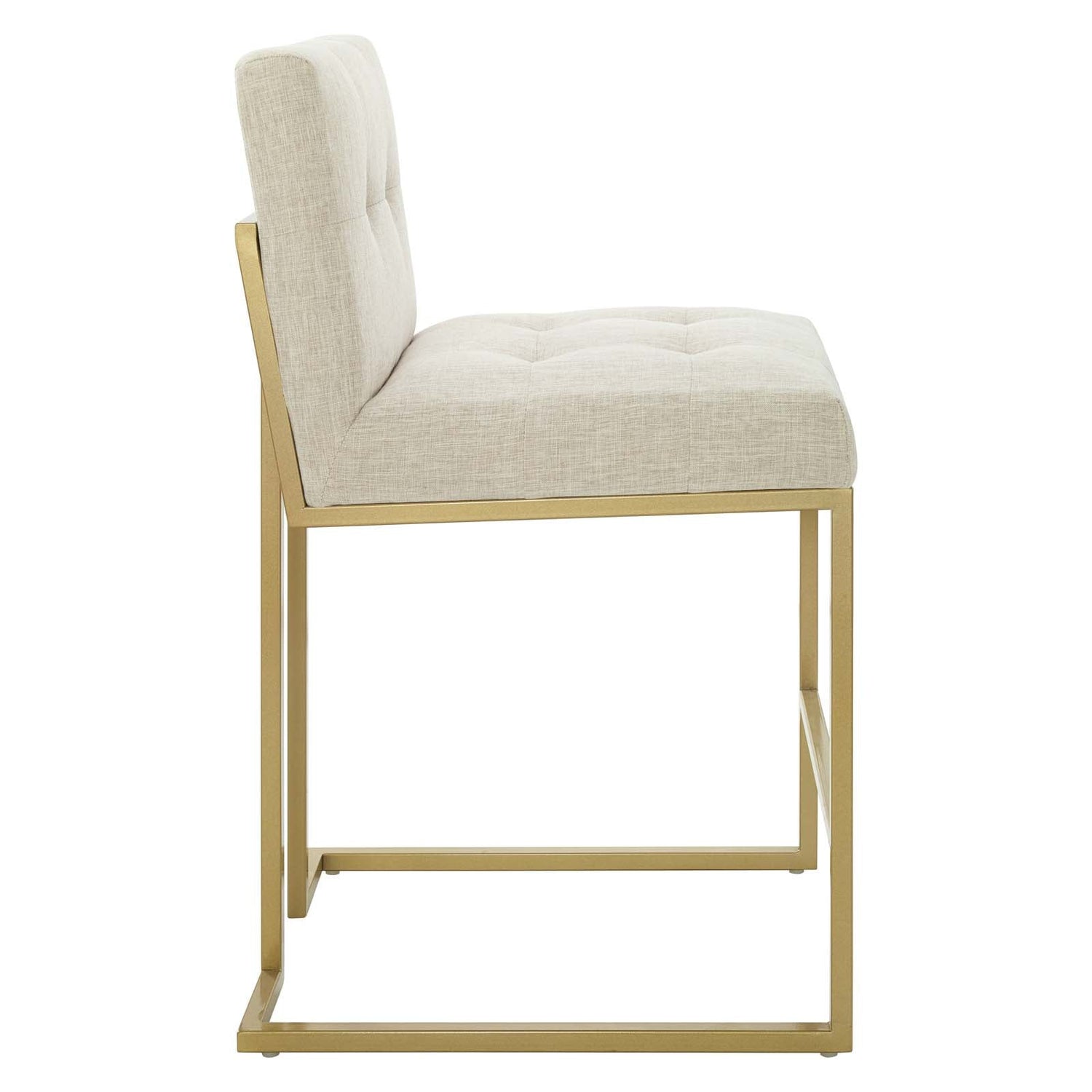 Privy Gold Stainless Steel Upholstered Fabric Counter Stool By HouseBean