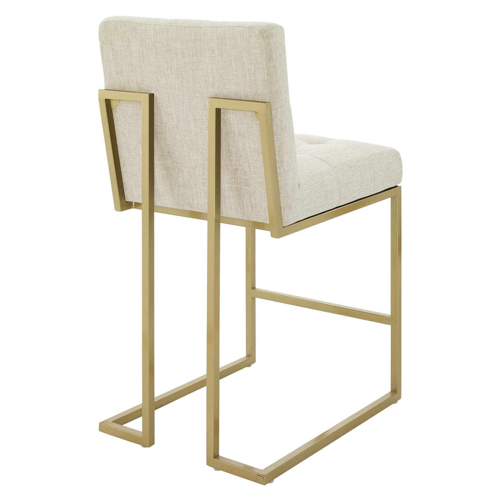 Privy Gold Stainless Steel Upholstered Fabric Counter Stool By HouseBean