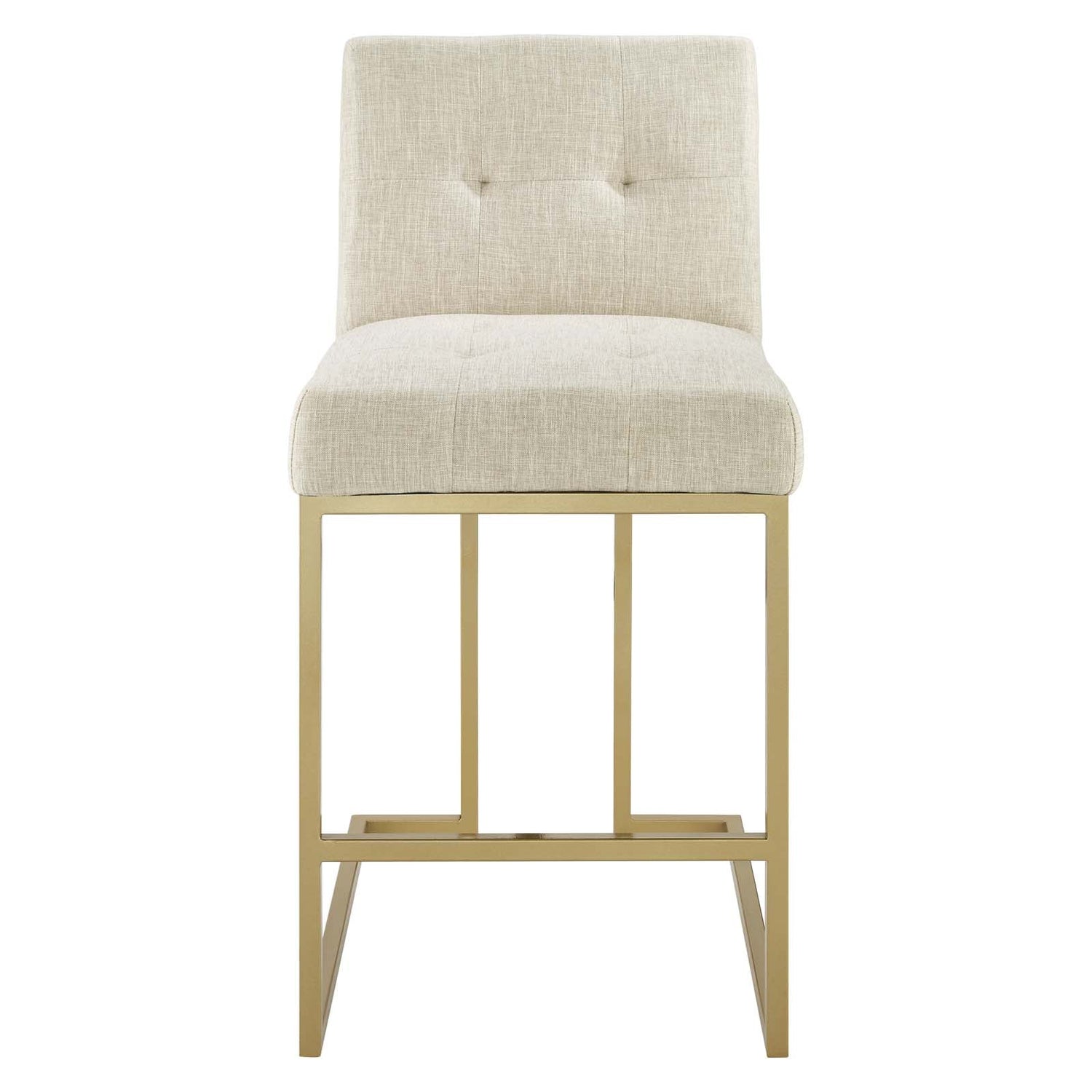 Privy Gold Stainless Steel Upholstered Fabric Counter Stool By HouseBean