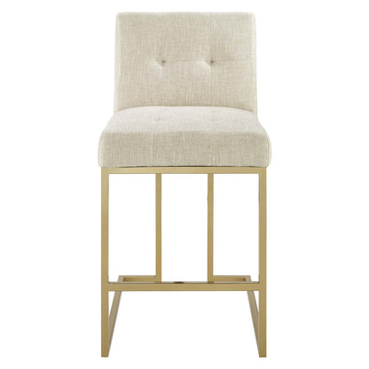 Privy Gold Stainless Steel Upholstered Fabric Counter Stool By HouseBean